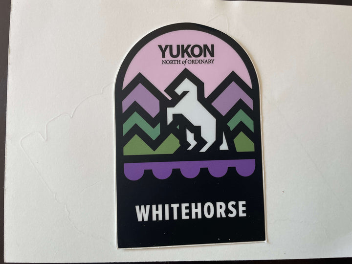 Sticker with 'Yukon Whitehorse' design on a white background
