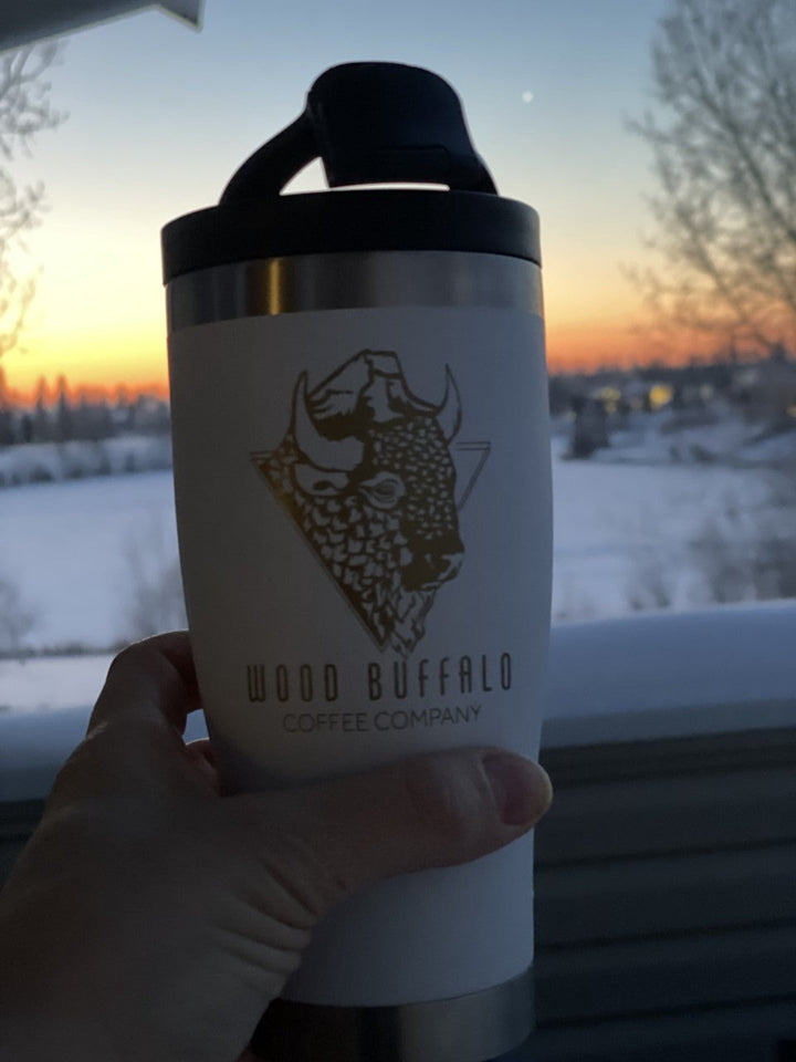 WOOD BUFFALO COFFEE  BruTrek 16 oz Adventure Tumbler Travel Mug