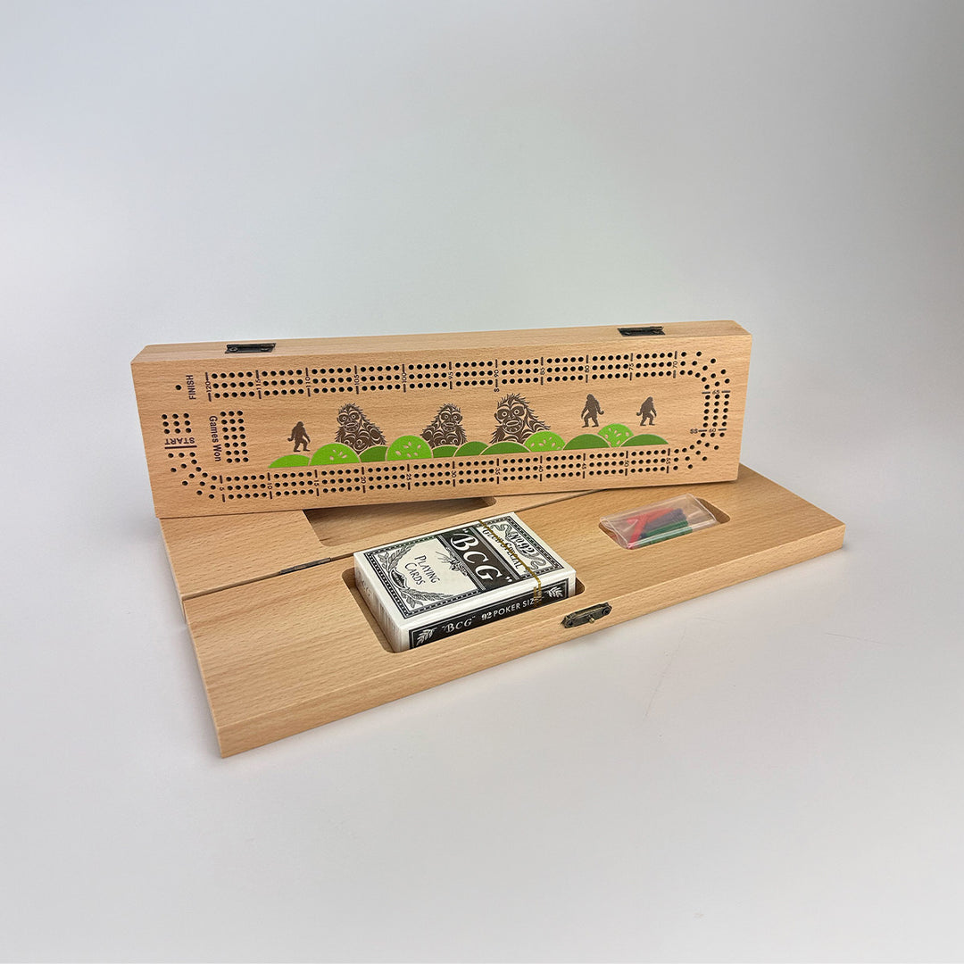 CRIBBAGE BOARD 3-TRACK SASQUATCH