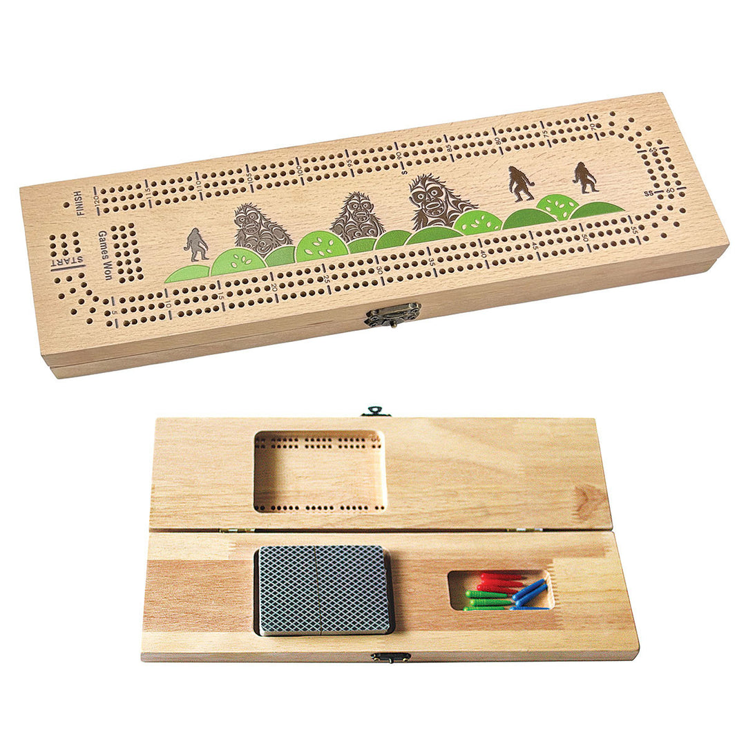 CRIBBAGE BOARD 3-TRACK SASQUATCH